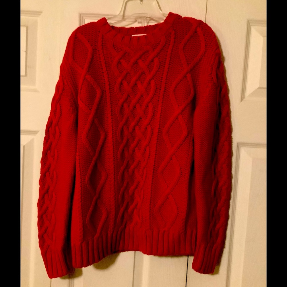 Youth L red knit sweater
